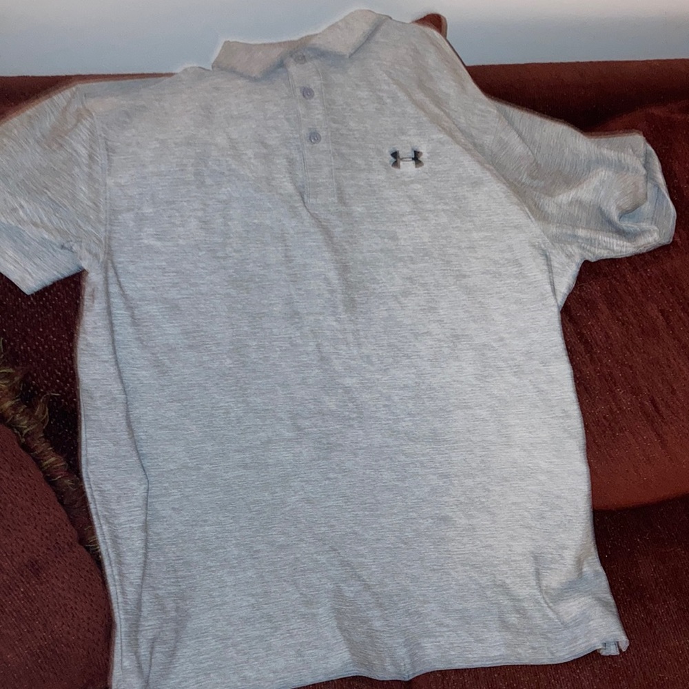 Under armour polo shirt. Gray